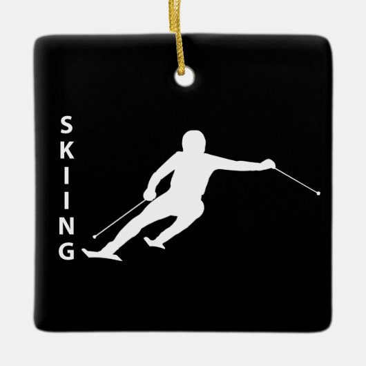Skiing Keramisch Ornament (Voorkant)