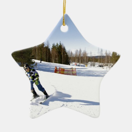 skiing keramisch ornament (Voorkant)
