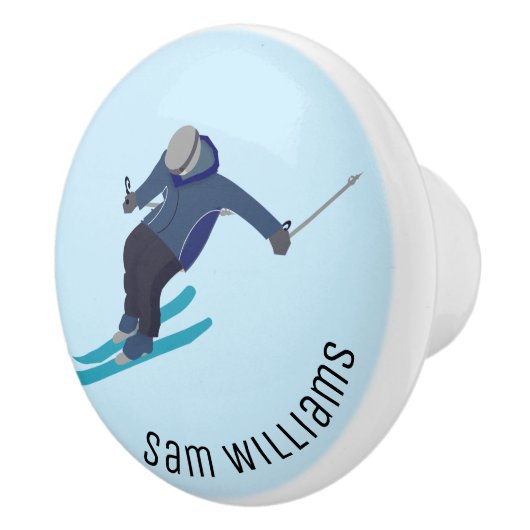 Skiing Keramische Knop (Rechts)