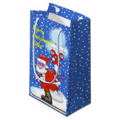 Skiing kerstcadeautas voor kerstmis klein cadeauzakje (Voorkant Gekanteld)