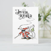 Skiing Kerstman Kaart (Staand voorkant)