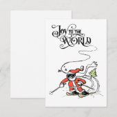 Skiing Kerstman Kaart (Voorkant / Achterkant)