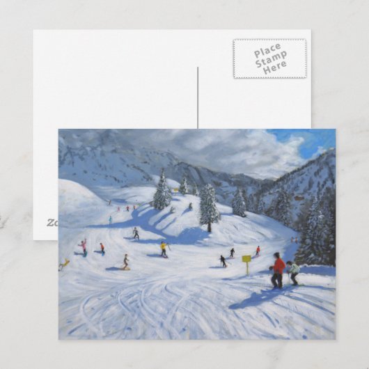 Skiing Kitzbhuel 2014 Briefkaart (Voorkant / Achterkant)