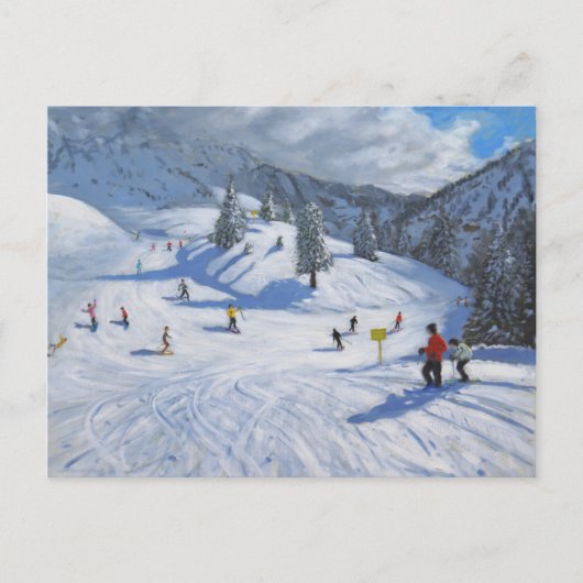 Skiing Kitzbhuel 2014 Briefkaart (Voorkant)