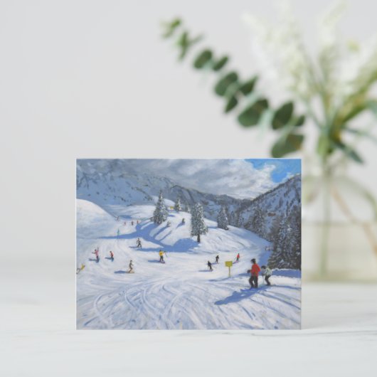Skiing Kitzbhuel 2014 Briefkaart (Staand voorkant)