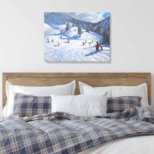 Skiing Kitzbhuel 2014 Canvas Afdruk (Insitu (Slaapkamer))