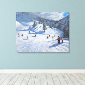 Skiing Kitzbhuel 2014 Canvas Afdruk (Insitu (Houten vloer))