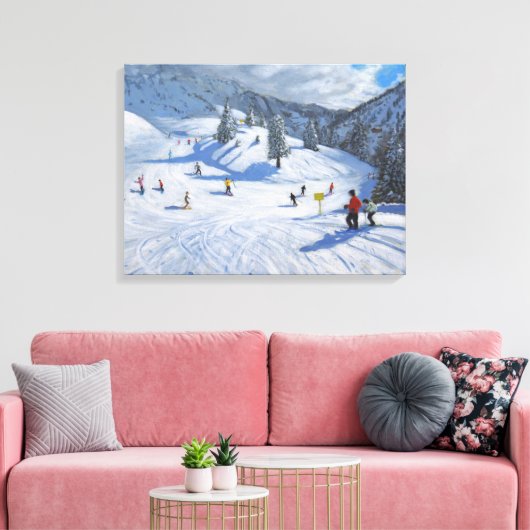 Skiing Kitzbhuel 2014 Canvas Afdruk (Insitu (Woonkamer))