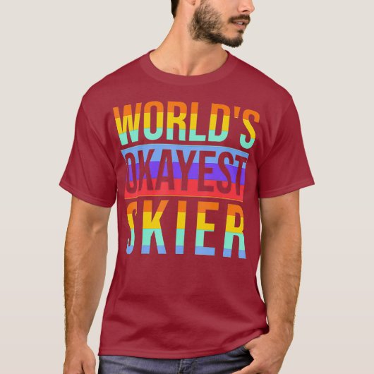 Skiing LGBT Gay Les Okayest Skier T-shirt (Voorkant)