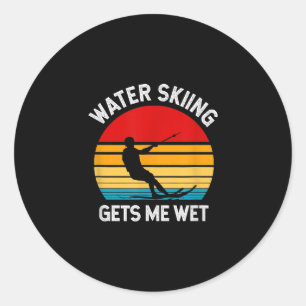 Skiing Lover Zachte waterkiemdieren nat Ronde Sticker