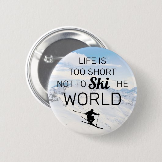 Skiing Lovers | Funny Ski Quote Ronde Button 5,7 Cm (Voorkant /achterkant)