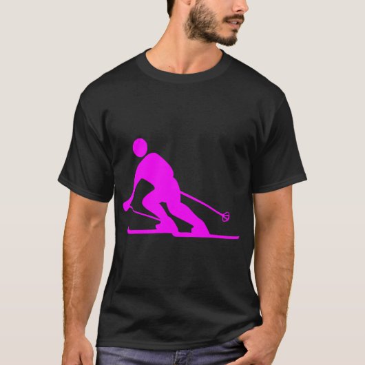 Skiing - Magenta T-shirt (Voorkant)