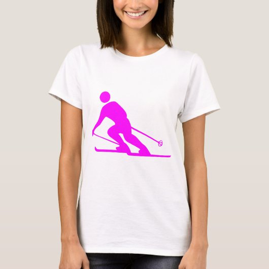 Skiing - Magenta T-shirt (Voorkant)