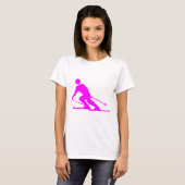 Skiing - Magenta T-shirt (Voorkant volledig)