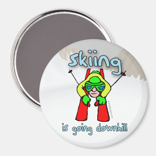 Skiing Magneet (Voorkant / Achterkant)