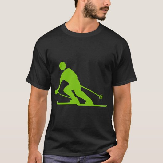 Skiing - Martian Green T-shirt (Voorkant)