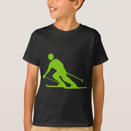 Skiing - Martian Green T-shirt (Voorkant)