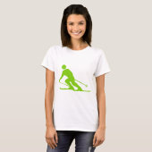 Skiing - Martian Green T-shirt (Voorkant volledig)