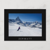 Skiing met Mt. Matterhorn in Zermatt, Zwitserland Briefkaart (Voorkant)