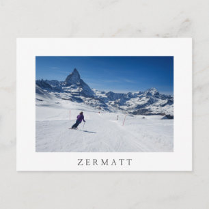 Skiing met Mt. Matterhorn in Zermatt, Zwitserland Briefkaart