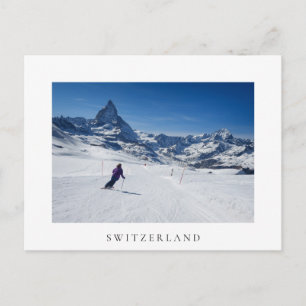Skiing met Mt. Matterhorn in Zermatt, Zwitserland Briefkaart
