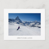 Skiing met Mt. Matterhorn in Zermatt, Zwitserland Briefkaart (Voorkant)