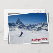 Skiing met Mt. Matterhorn in Zermatt, Zwitserland Briefkaart (Voorkant / Achterkant)