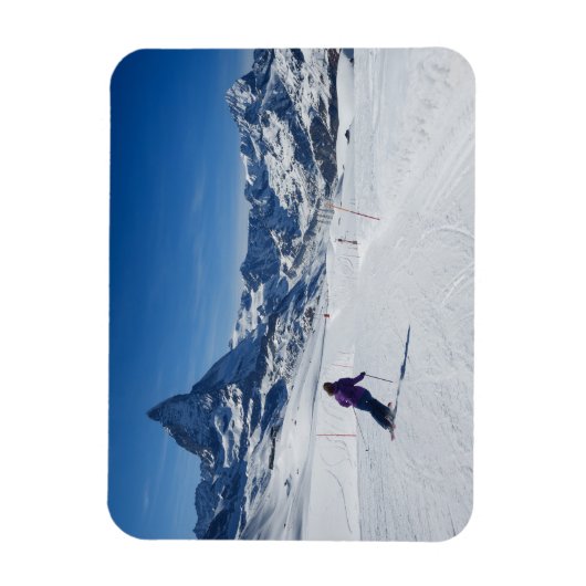 Skiing met Mt. Matterhorn in Zermatt, Zwitserland Magneet (Verticaal)
