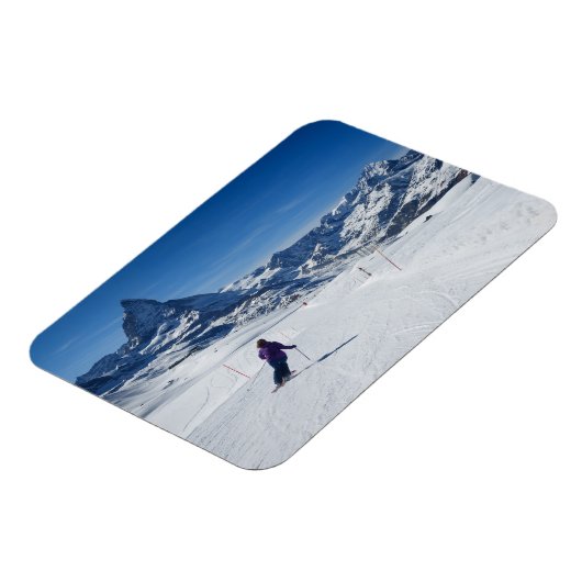 Skiing met Mt. Matterhorn in Zermatt, Zwitserland Magneet (Linkerzijde)