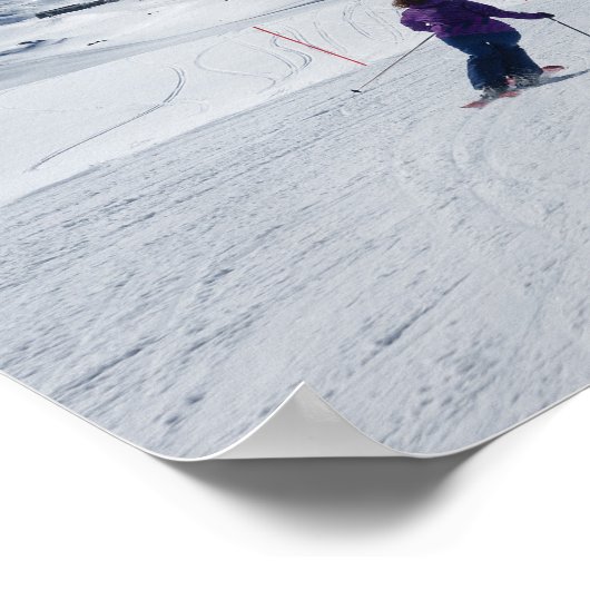 Skiing met Mt. Matterhorn in Zermatt, Zwitserland Poster (Hoek)