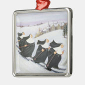 Skiing Metalen Ornament (Links)