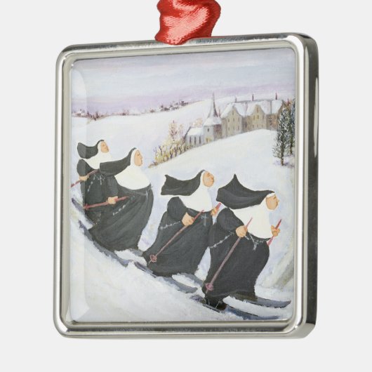 Skiing Metalen Ornament (Links)