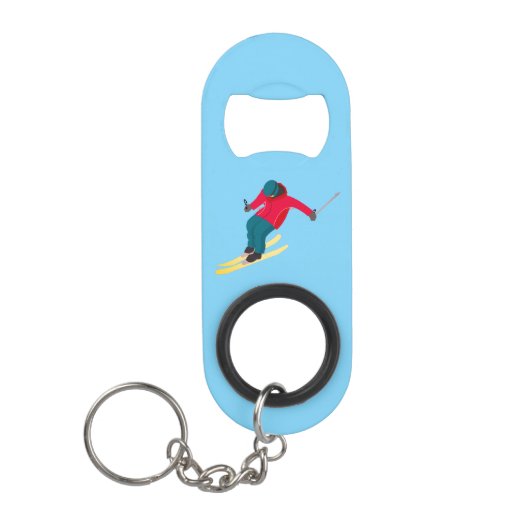 Skiing Mini Flessenopener (Voorkant)