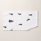 Skiing Modern Black & White Ski Skiers Theme Bad Handdoek (Handdoek)