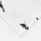 Skiing Modern Black & White Ski Skiers Theme Fleece Deken (Hoek)