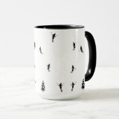 Skiing Modern Black & White Ski Skiers Theme Mok (Voorkant rechts)