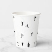 Skiing Modern Black & White Ski Skiers Theme Papieren Bekers (Achterkant)