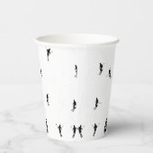 Skiing Modern Black & White Ski Skiers Theme Papieren Bekers (Rechts)