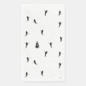 Skiing Modern Black & White Ski Skiers Theme Servet (Voorkant)