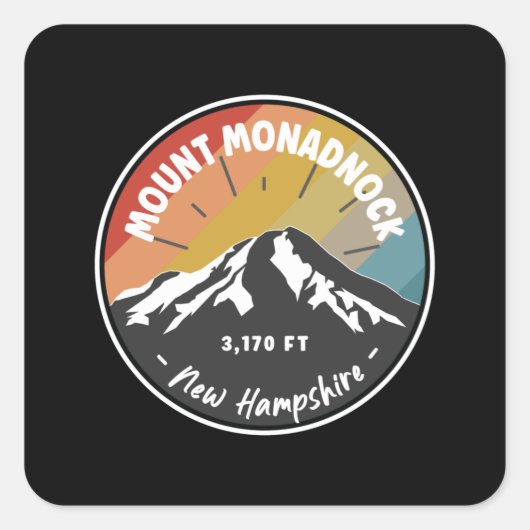 Skiing Mount Monadnock - New Hampshire Vierkante Sticker (Voorkant)