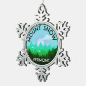 Skiing Mount Snow Vermont Ski Tin Sneeuwvlok Ornament (Rechts)