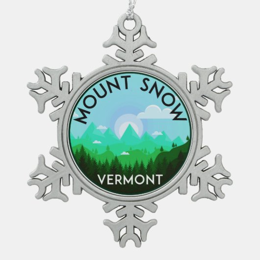 Skiing Mount Snow Vermont Ski Tin Sneeuwvlok Ornament (Voorkant)