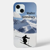 Skiing Mountain Scene personalize Case-Mate iPhone Case (Achterkant)