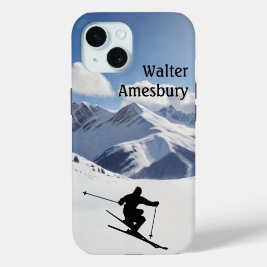 Skiing Mountain Scene personalize  Case-Mate iPhone Case (Achterkant)