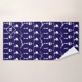 Skiing Mountains and Cable Cars Monogram Badhanddoek (Badhanddoek)