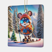 Skiing Mouse Kerst Ornament (Links)