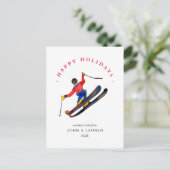 Skiing Non-Photo Kerstfeestay Kaart (Staand voorkant)