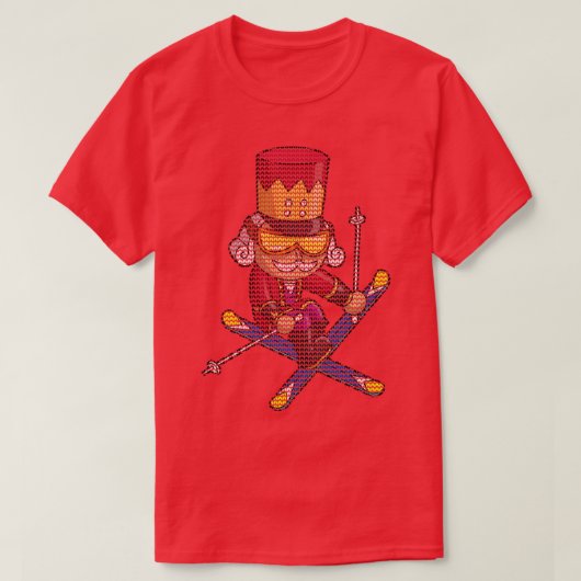 Skiing Nutkraker Ski Kerstmis Pattern Skier T-shirt (Design voorkant)