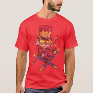 Skiing Nutkraker Ski Kerstmis Pattern Skier T-shirt