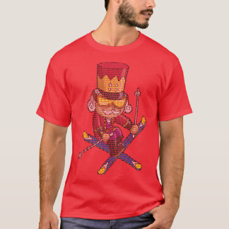 Skiing Nutkraker Ski Kerstmis Pattern Skier T-shirt